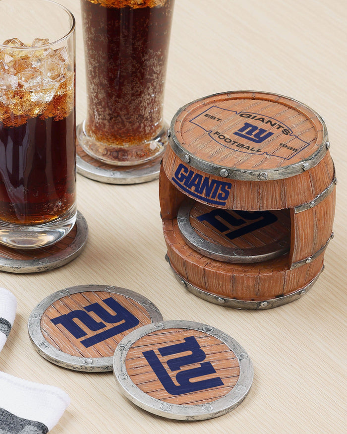 New York Giants 5 Pack Barrel Coaster Set FOCO - FOCO.com