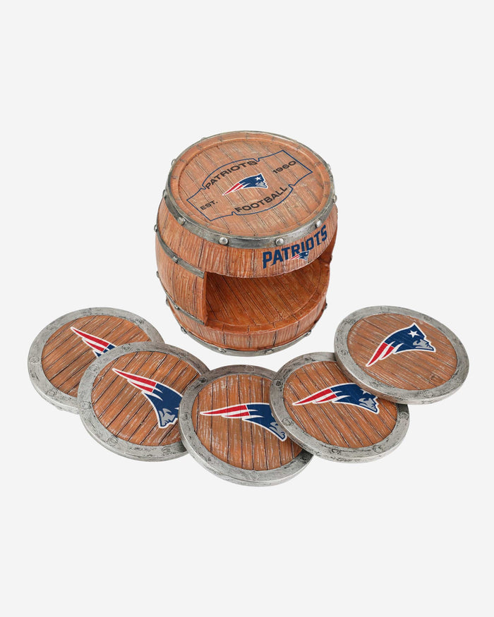 New England Patriots 5 Pack Barrel Coaster Set FOCO - FOCO.com