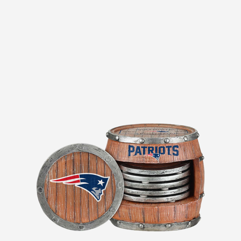 New England Patriots 5 Pack Barrel Coaster Set FOCO - FOCO.com