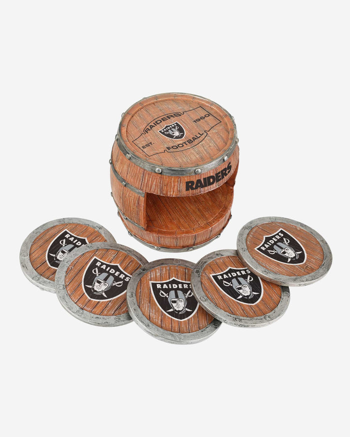 Las Vegas Raiders 5 Pack Barrel Coaster Set FOCO - FOCO.com