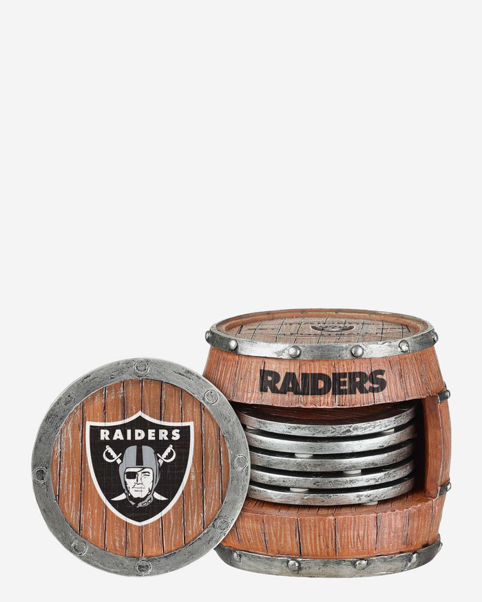 Las Vegas Raiders 5 Pack Barrel Coaster Set FOCO - FOCO.com