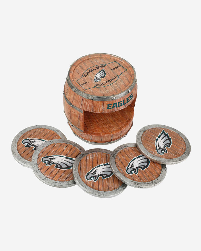 Philadelphia Eagles 5 Pack Barrel Coaster Set FOCO - FOCO.com