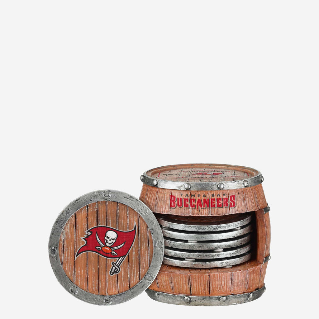 Tampa Bay Buccaneers 5 Pack Barrel Coaster Set FOCO - FOCO.com