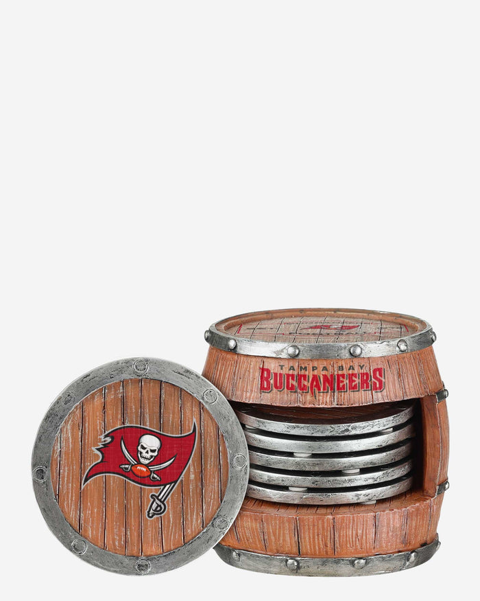 Tampa Bay Buccaneers 5 Pack Barrel Coaster Set FOCO - FOCO.com