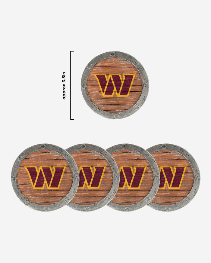 Washington Commanders 5 Pack Barrel Coaster Set FOCO - FOCO.com