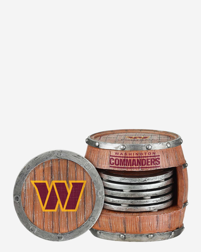 Washington Commanders 5 Pack Barrel Coaster Set FOCO - FOCO.com