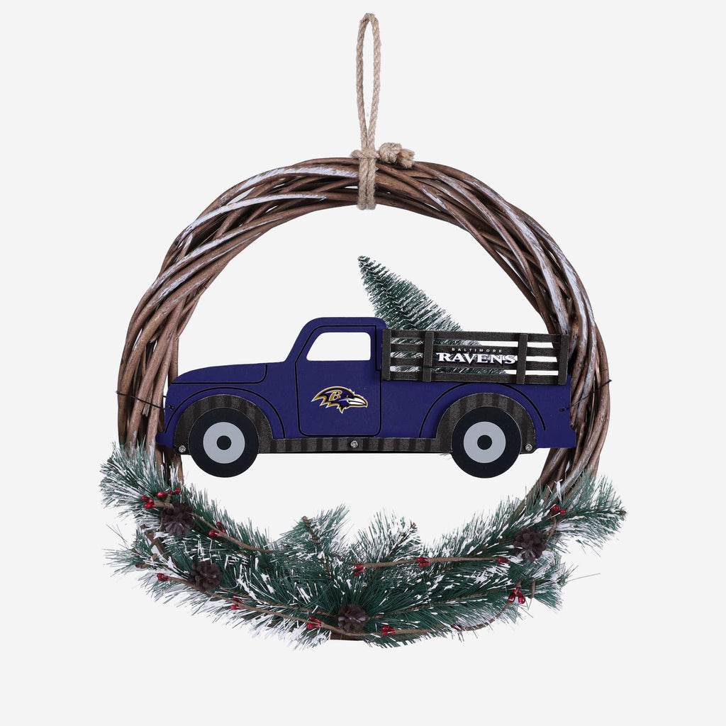 Baltimore Ravens Wreath With Truck FOCO - FOCO.com