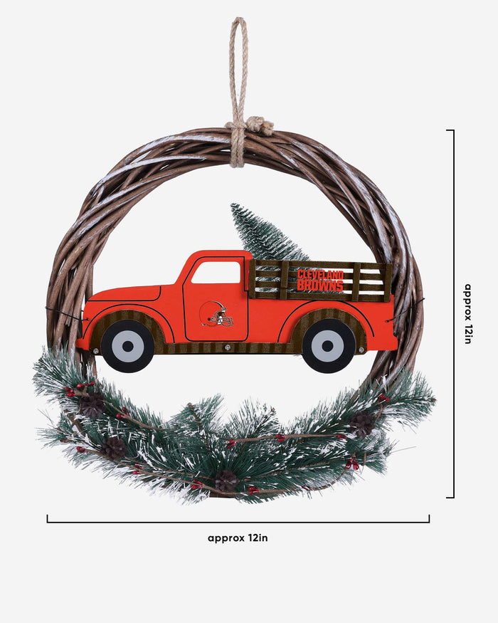 Cleveland Browns Wreath With Truck FOCO - FOCO.com