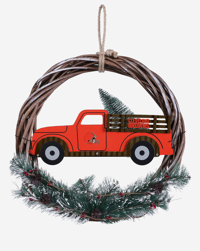 Cleveland Browns Wreath With Truck FOCO - FOCO.com