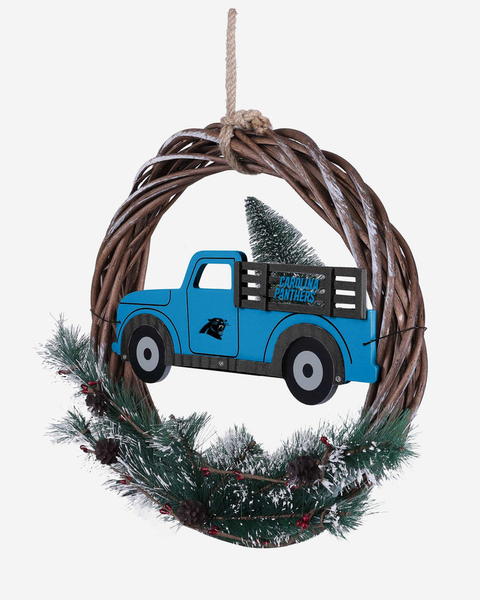 Carolina Panthers Wreath With Truck FOCO - FOCO.com