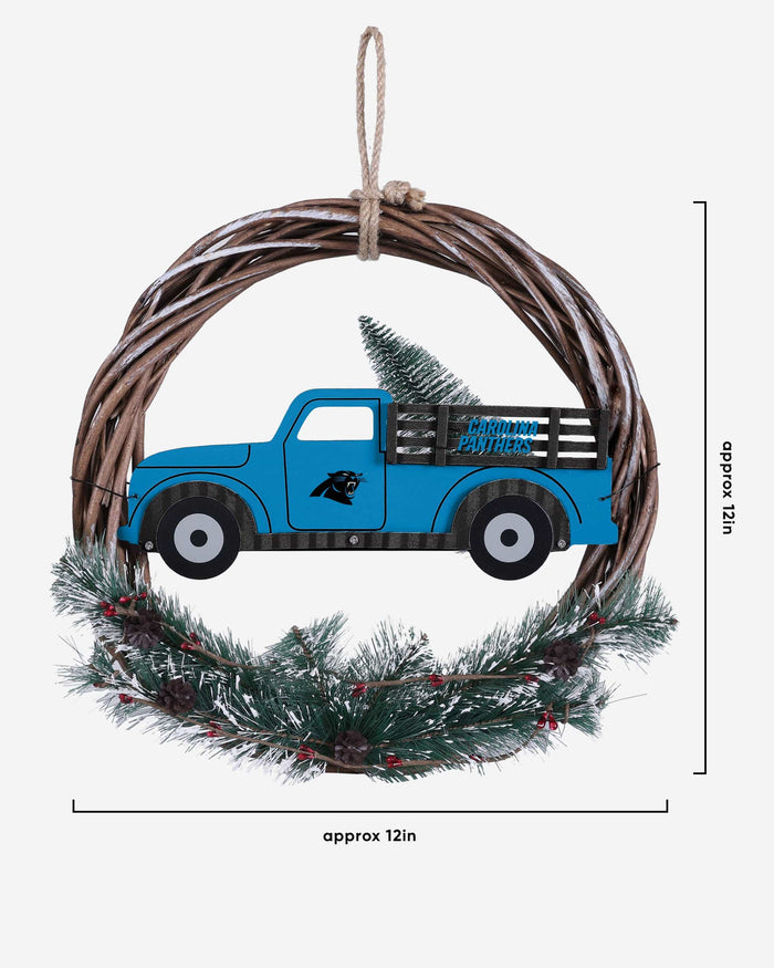 Carolina Panthers Wreath With Truck FOCO - FOCO.com