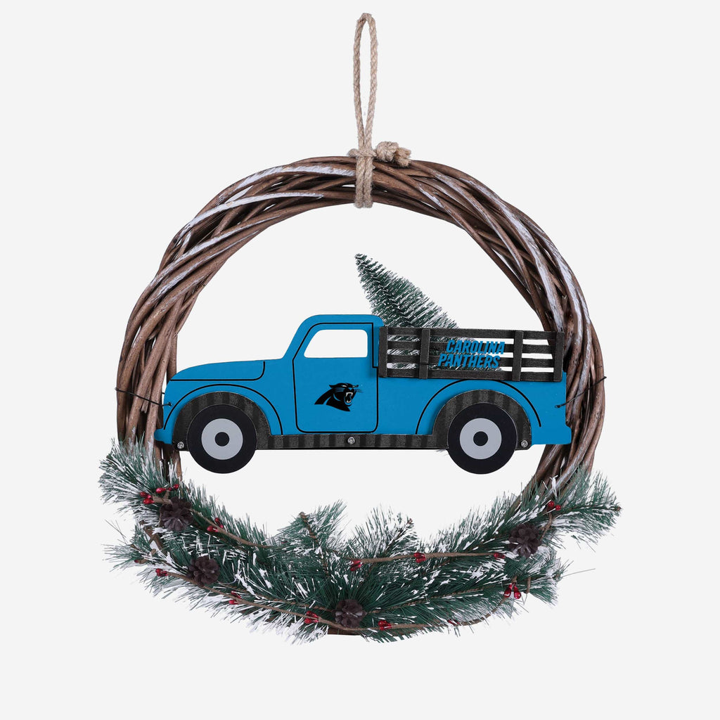 Carolina Panthers Wreath With Truck FOCO - FOCO.com