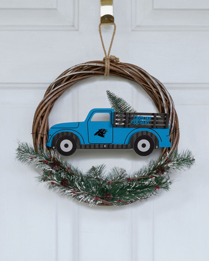 Carolina Panthers Wreath With Truck FOCO - FOCO.com