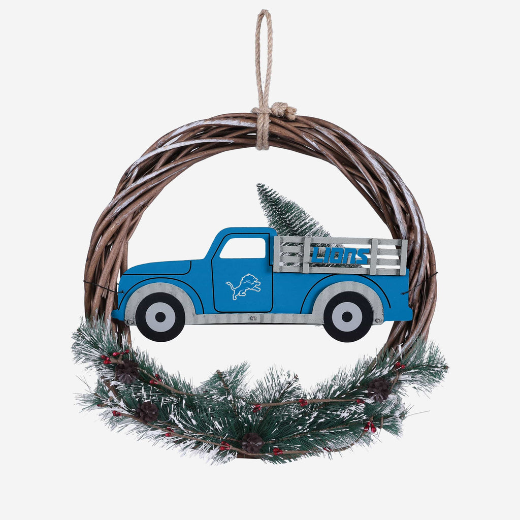 Detroit Lions Wreath With Truck FOCO - FOCO.com