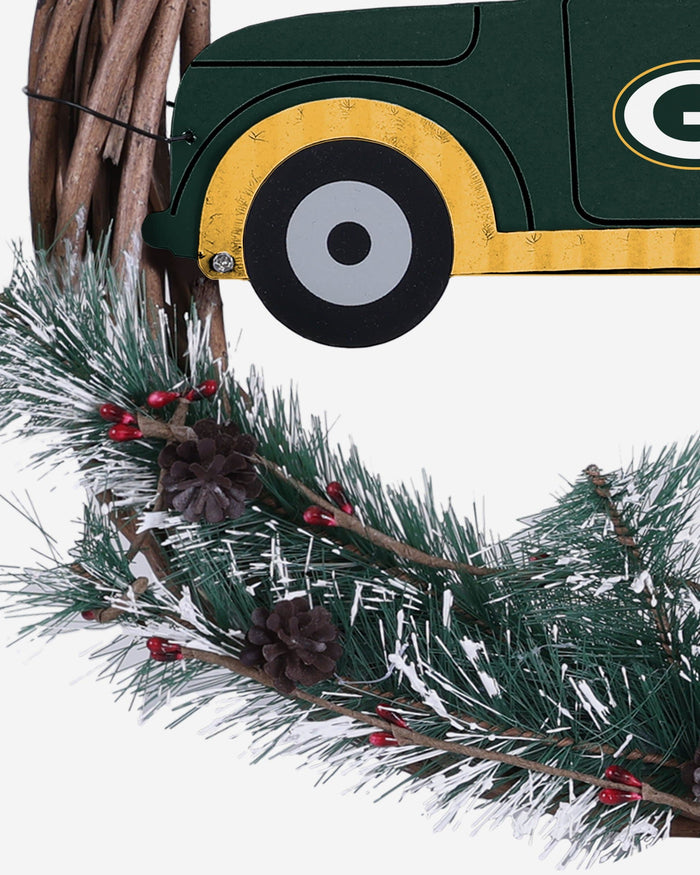 Green Bay Packers Wreath With Truck FOCO - FOCO.com