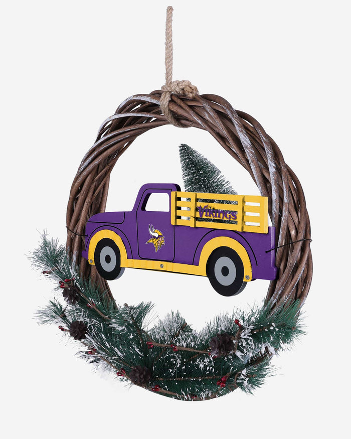 Minnesota Vikings Wreath With Truck FOCO - FOCO.com