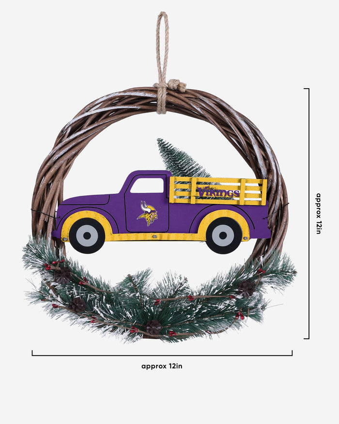 Minnesota Vikings Wreath With Truck FOCO - FOCO.com