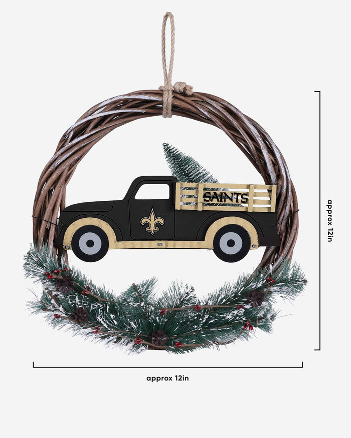 New Orleans Saints Wreath With Truck FOCO - FOCO.com