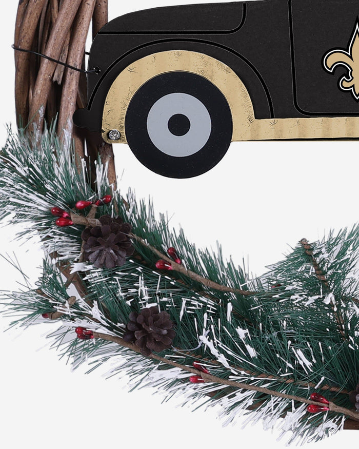 New Orleans Saints Wreath With Truck FOCO - FOCO.com