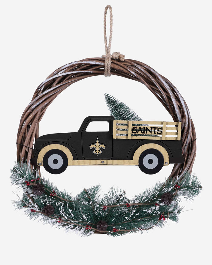 New Orleans Saints Wreath With Truck FOCO - FOCO.com