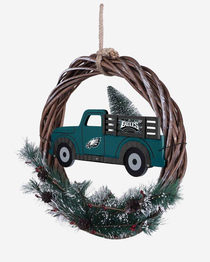 Philadelphia Eagles Wreath With Truck FOCO - FOCO.com