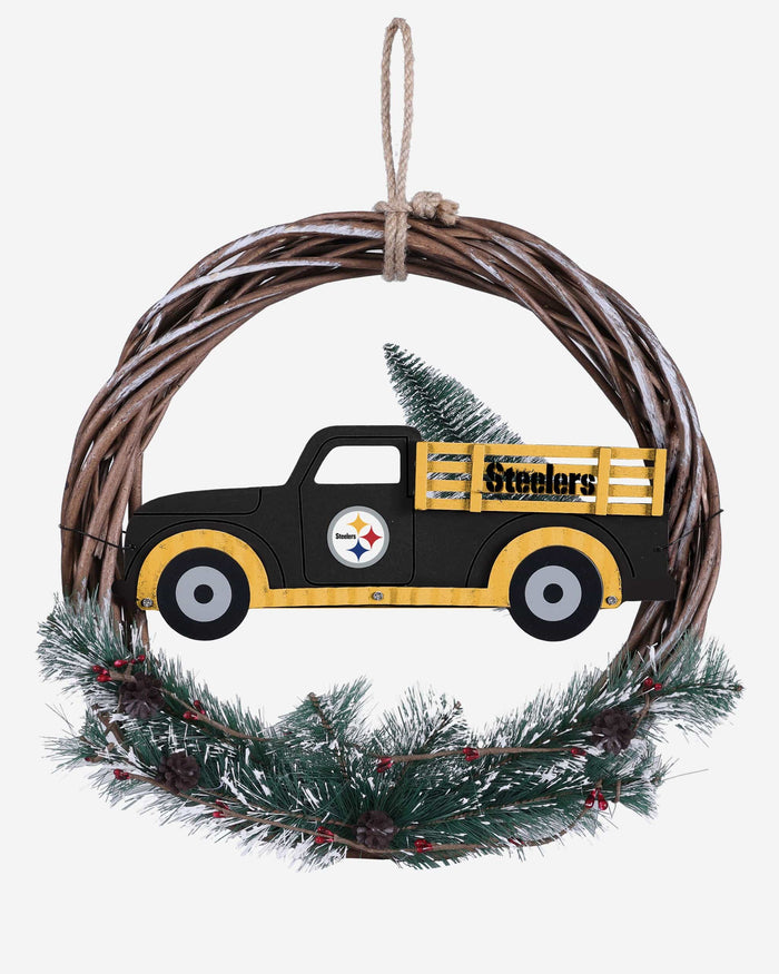 Pittsburgh Steelers Wreath With Truck FOCO - FOCO.com