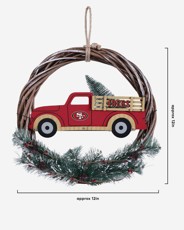 San Francisco 49ers Wreath With Truck FOCO - FOCO.com