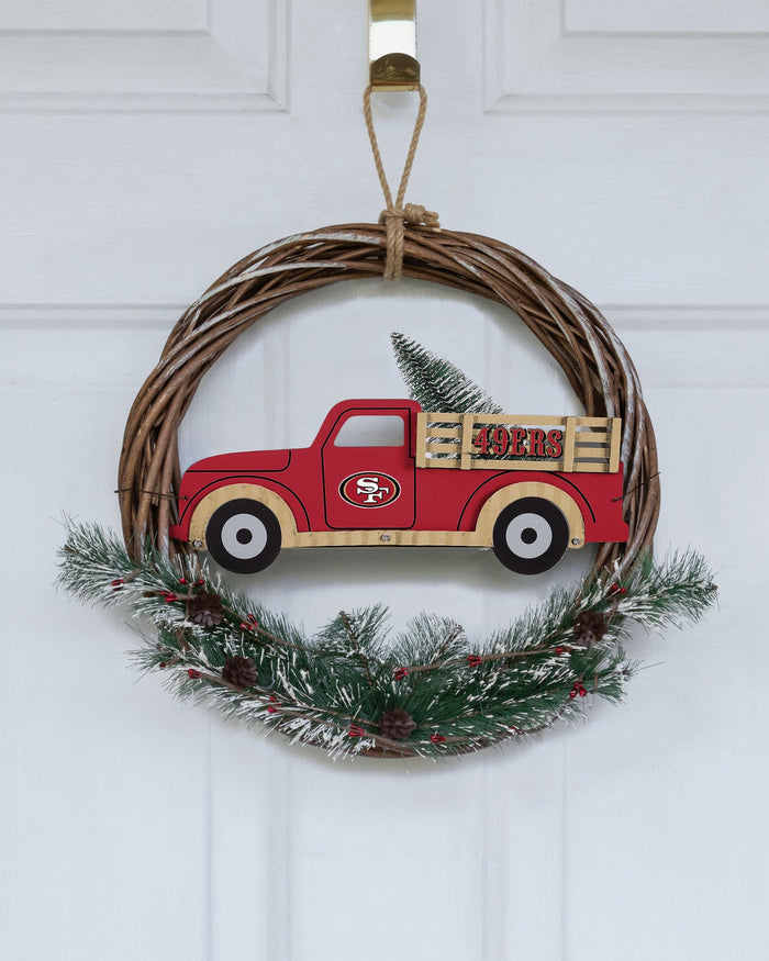 San Francisco 49ers Wreath With Truck FOCO - FOCO.com