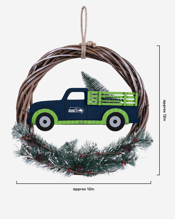 Seattle Seahawks Wreath With Truck FOCO - FOCO.com