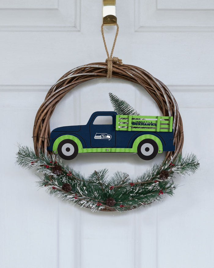 Seattle Seahawks Wreath With Truck FOCO - FOCO.com