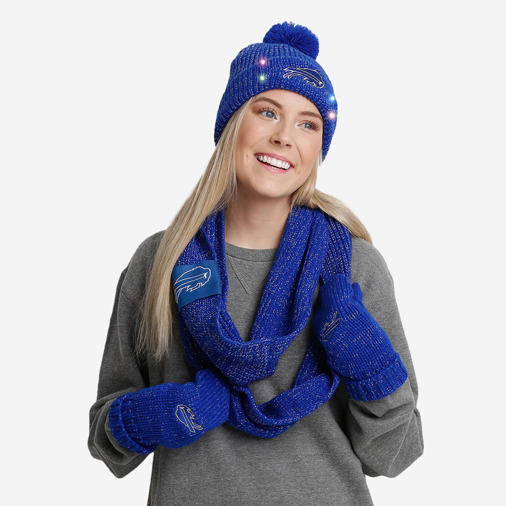 Buffalo Bills Womens Glitter Knit Cold Weather Set FOCO - FOCO.com