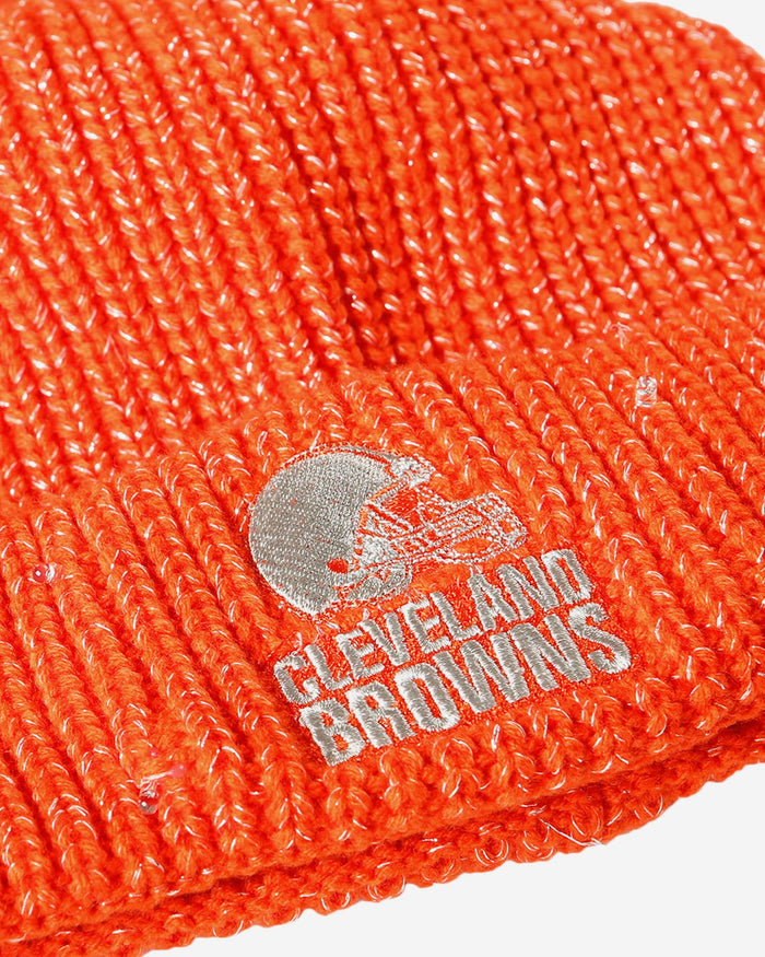 Cleveland Browns Womens Glitter Knit Cold Weather Set FOCO - FOCO.com