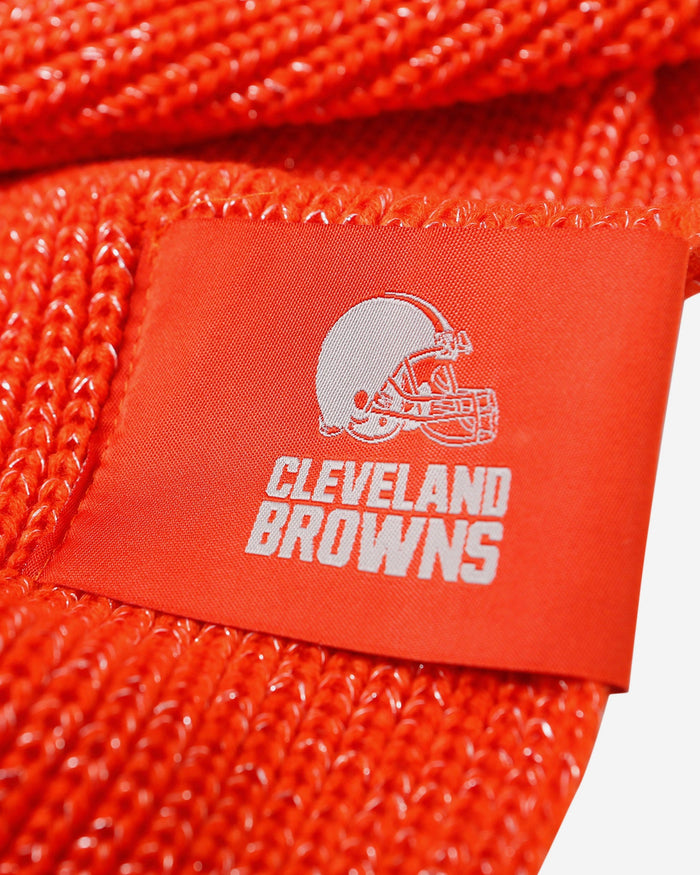 Cleveland Browns Womens Glitter Knit Cold Weather Set FOCO - FOCO.com