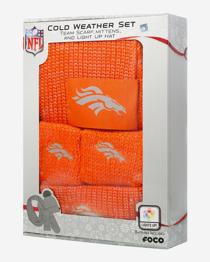 Denver Broncos Womens Glitter Knit Cold Weather Set FOCO - FOCO.com