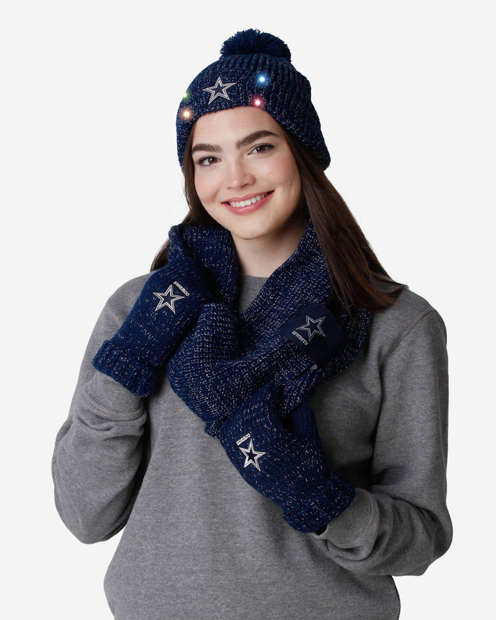 Dallas Cowboys Womens Glitter Knit Cold Weather Set FOCO - FOCO.com