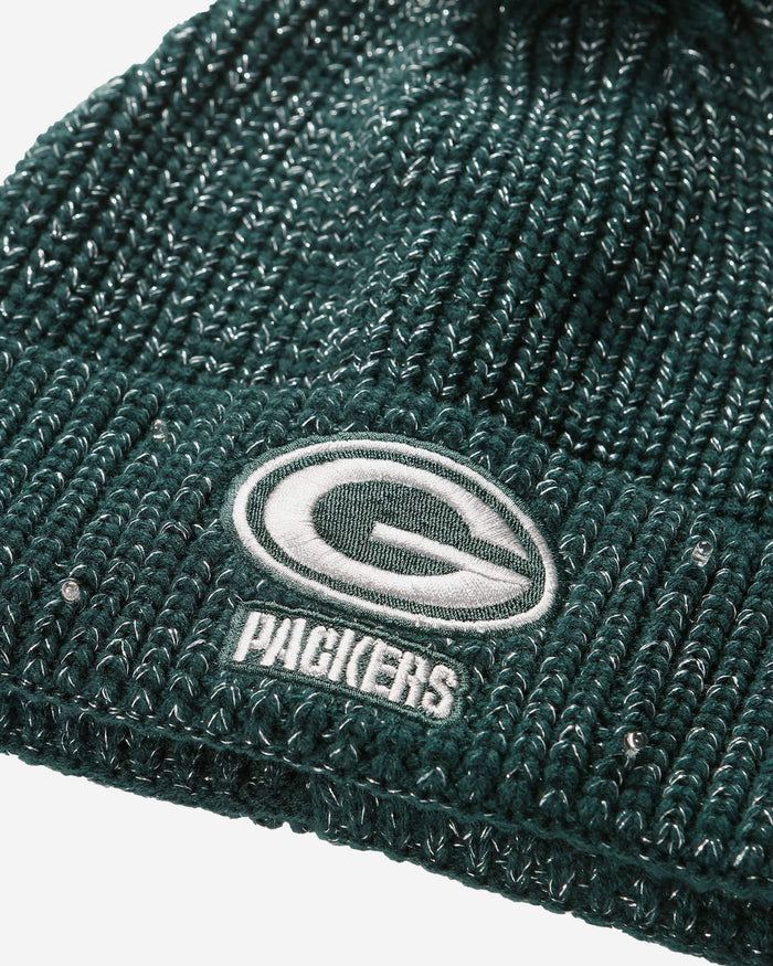 Green Bay Packers Womens Glitter Knit Cold Weather Set FOCO - FOCO.com