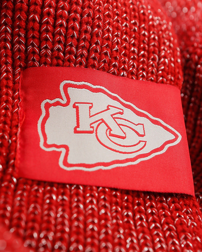 Kansas City Chiefs Womens Glitter Knit Cold Weather Set FOCO - FOCO.com