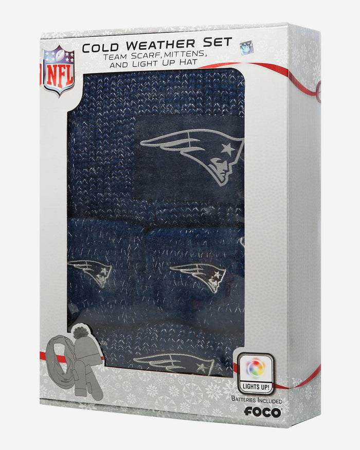 New England Patriots Womens Glitter Knit Cold Weather Set FOCO - FOCO.com