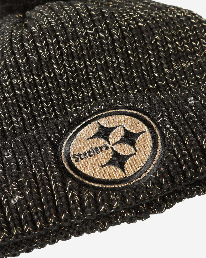 Pittsburgh Steelers Womens Glitter Knit Cold Weather Set FOCO - FOCO.com