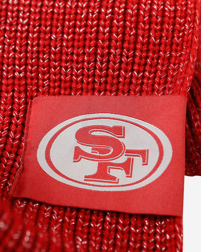 San Francisco 49ers Womens Glitter Knit Cold Weather Set FOCO - FOCO.com