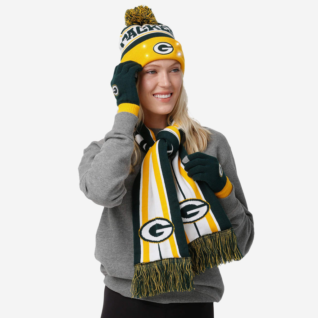 Green Bay Packers Snow Stealer Cold Weather Set FOCO - FOCO.com