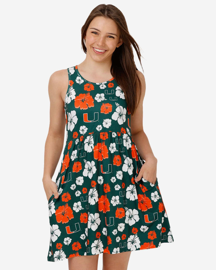 Miami Hurricanes Womens Fan Favorite Floral Sundress FOCO S - FOCO.com