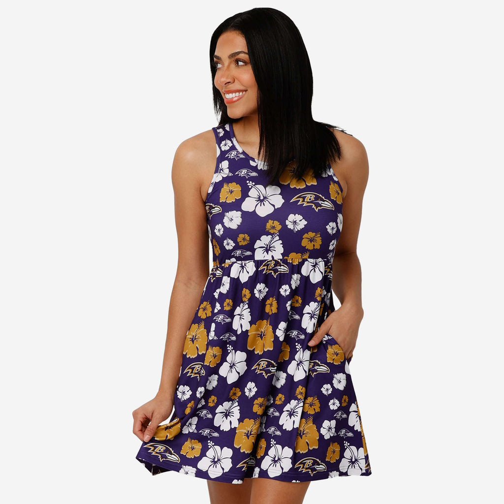 Baltimore Ravens Womens Fan Favorite Floral Sundress FOCO S - FOCO.com