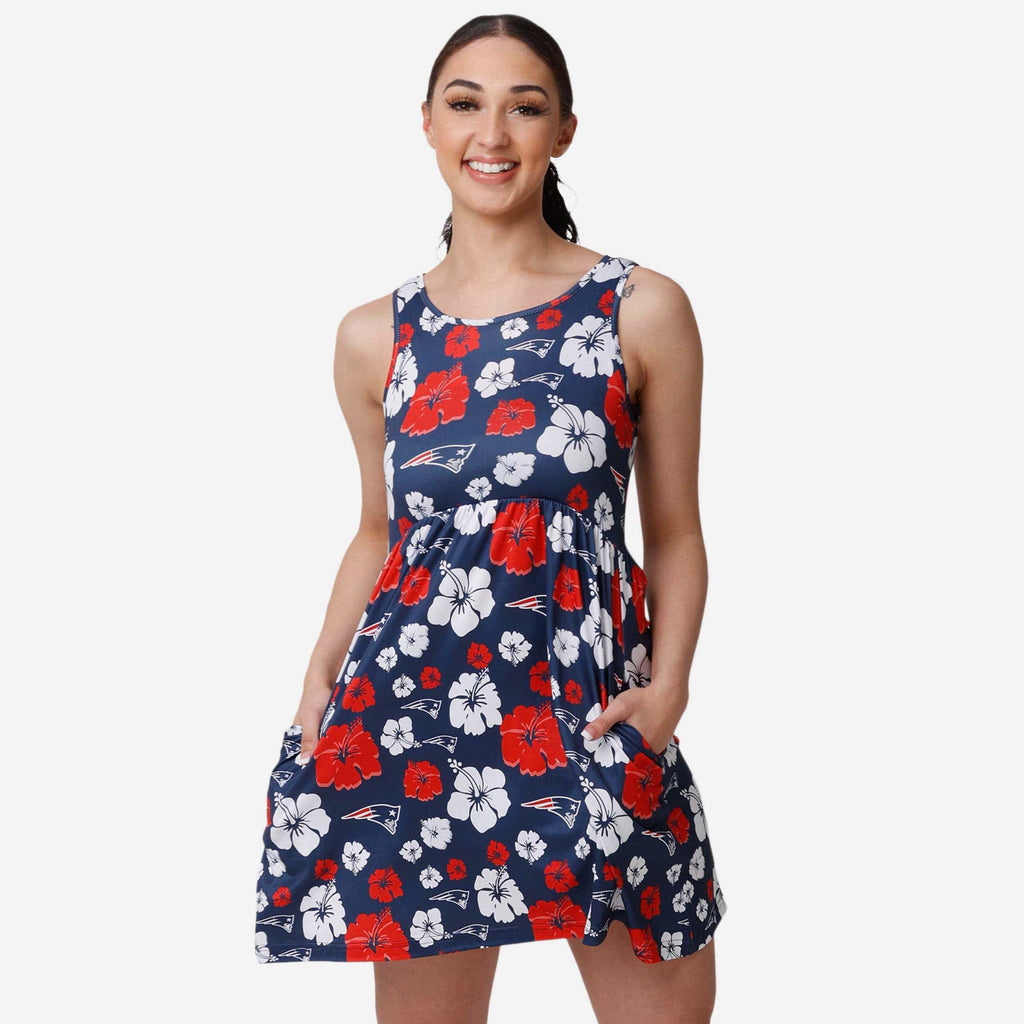 New England Patriots Womens Fan Favorite Floral Sundress FOCO S - FOCO.com