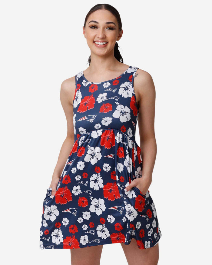 New England Patriots Womens Fan Favorite Floral Sundress FOCO S - FOCO.com