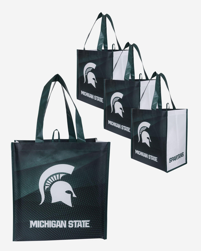 Michigan State Spartans 4 Pack Reusable Shopping Bag FOCO - FOCO.com