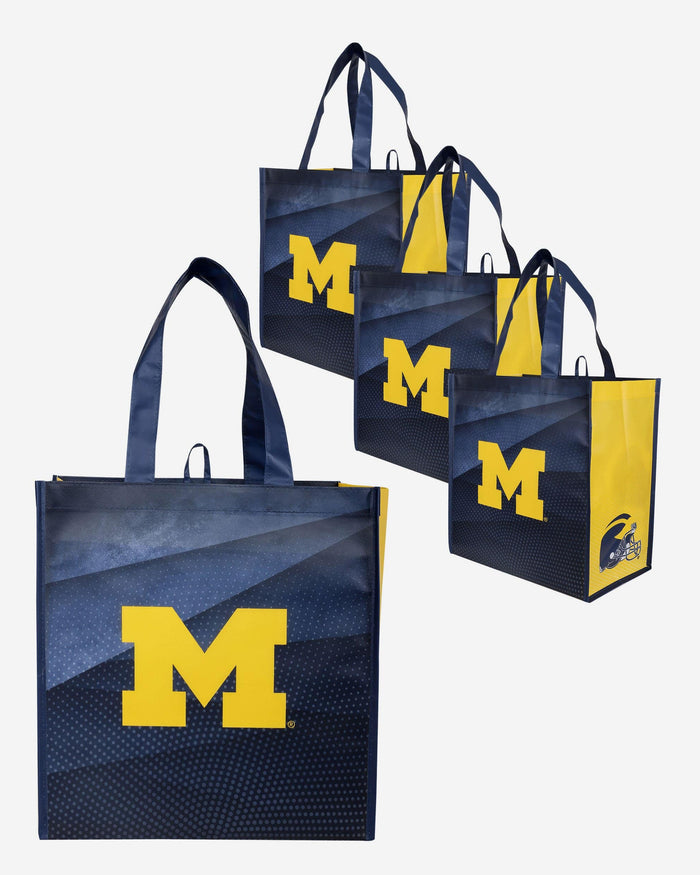 Michigan Wolverines 4 Pack Reusable Shopping Bag FOCO - FOCO.com