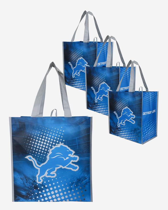 Detroit Lions 4 Pack Reusable Shopping Bag FOCO - FOCO.com