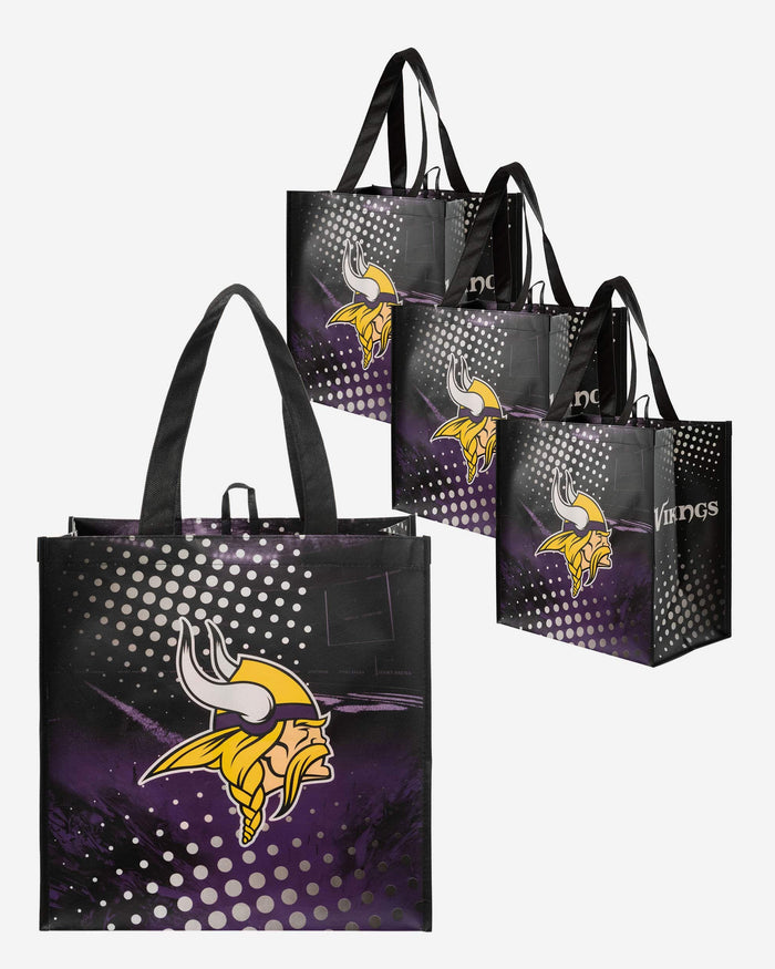 Minnesota Vikings 4 Pack Reusable Shopping Bags FOCO - FOCO.com