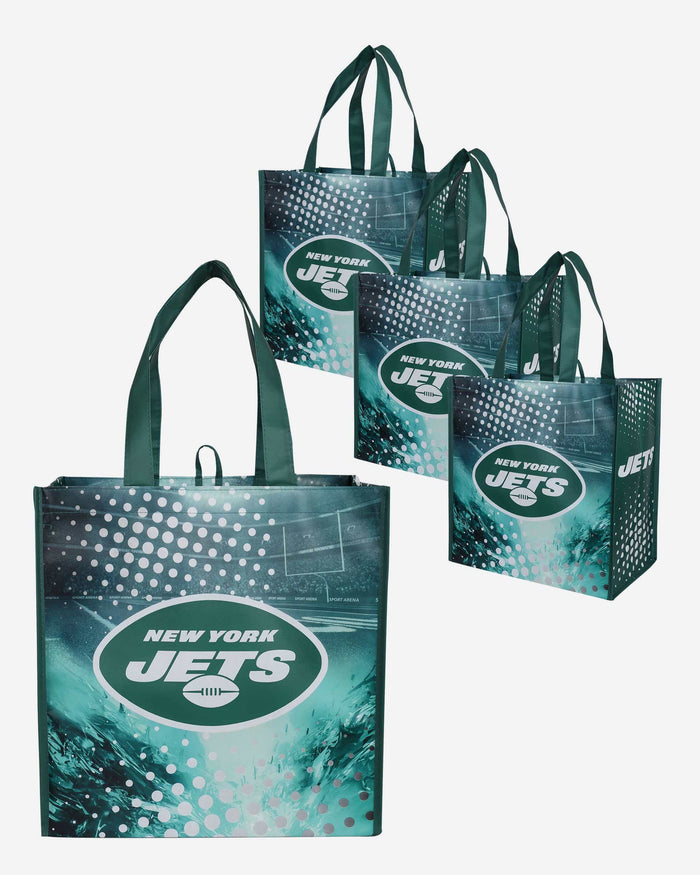 New York Jets 4 Pack Reusable Shopping Bag FOCO - FOCO.com